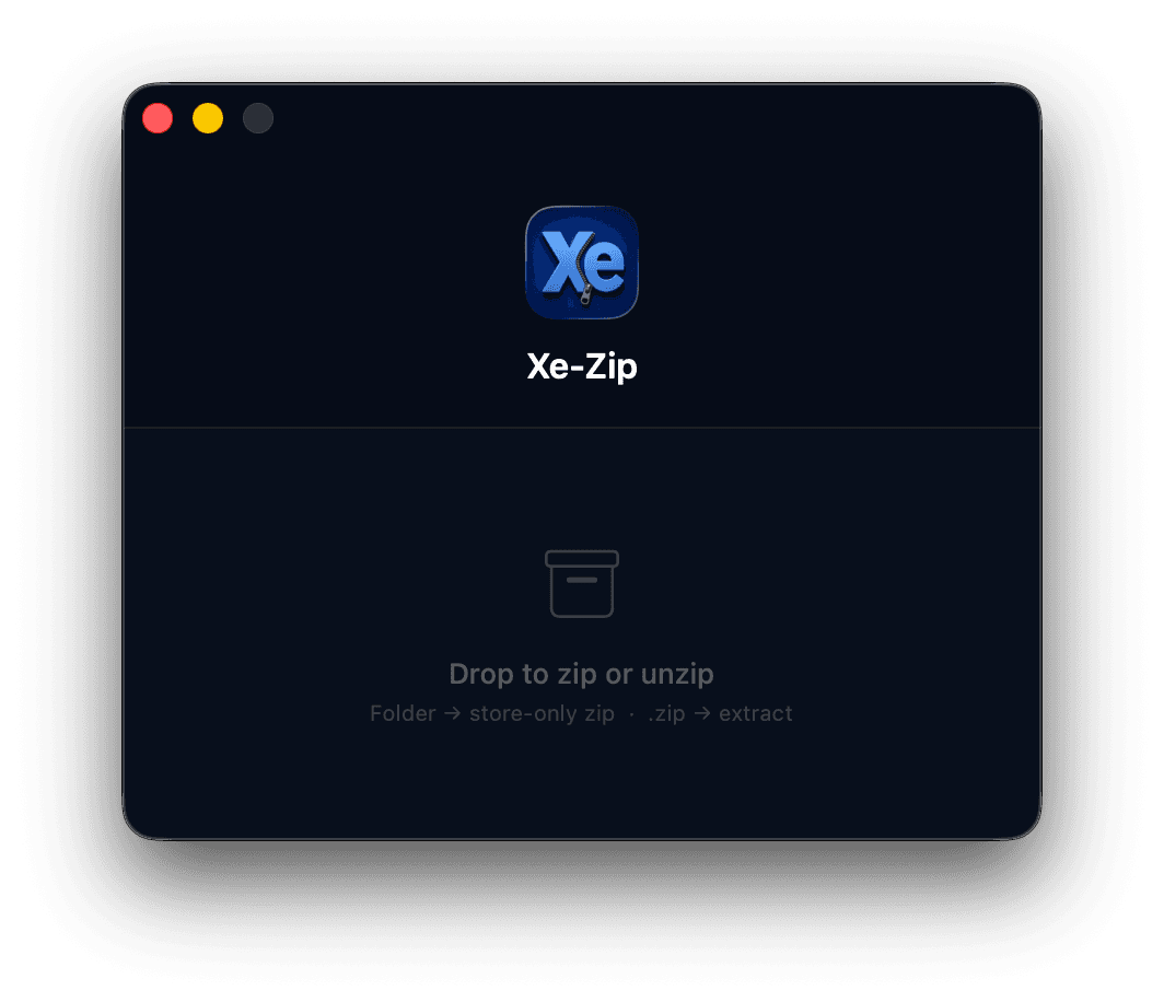 Xe-Zip application window